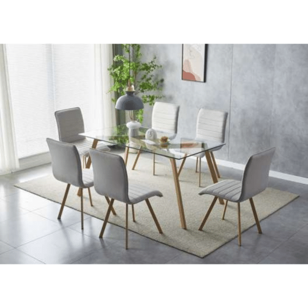 ENSEMBLE TABLE A MANGER AVEC 6 CHAISES