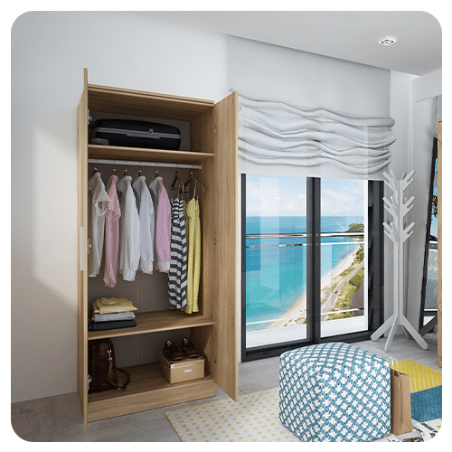 Armoire 2 portes chêne