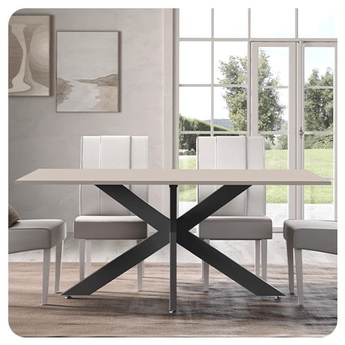 Table de repas Spider 180 cm pieds métal