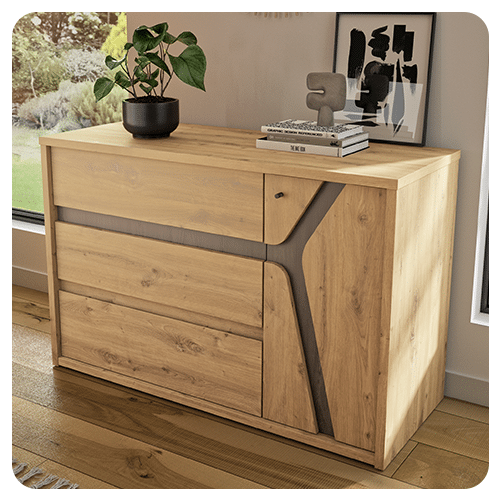Commode 3 tiroirs 1 porte ALANA