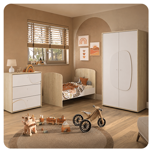 TRIO Lit + Commode + Armoire