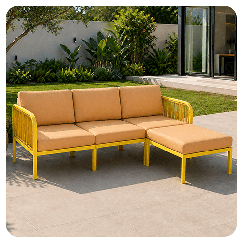 Salon de jardin en angle
